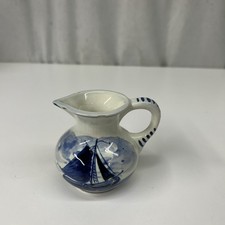 Vtg Delft Handpainted Holland Sailboat Porcel...