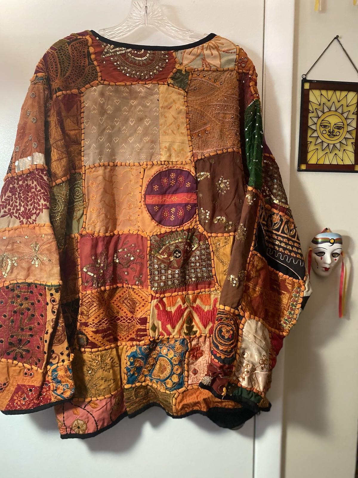 Vintage Patchwork Boho Jacket with Button Front - image 2
