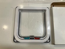 Pet Door Small Size 6 X 6 in Open 7.5 x 7.7 in Overall - Easy Install Brand New