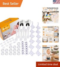 Baby Proofing Kit 60 Packs- Child Proof Essentials Set with Invisible Cabinet...