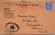 GOLDPATH: Great Britain cover 1940 to USA official mail CV932_P32