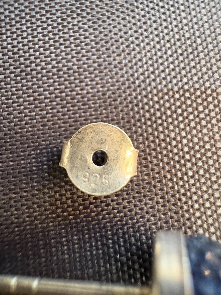 925 Sterling Silver Earrings Blue Crystal Birthstone Sparkly Post Stud Earrings - image 4 of 4