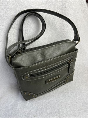 Stone Mountain USA Crossbody Purse Bag Gray Polyurethane Leather Adjustable