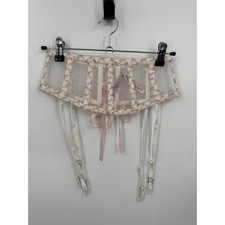 Victoria's Secret garden Dream Angels Garter Belt XS / S White Pink Floral