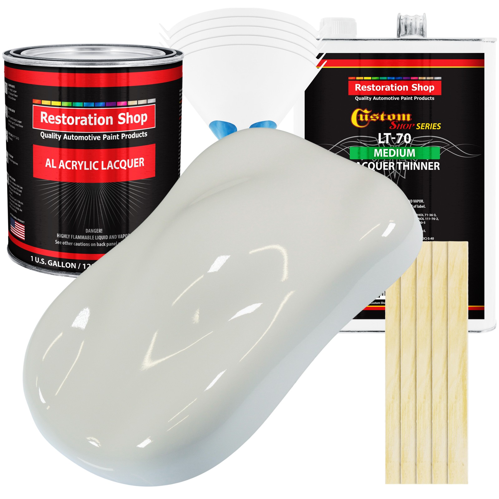 Linen White Acrylic Lacquer Gallon Auto Paint Kit with Medium Thinner  