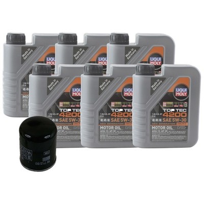 6L Liqui Moly Top Tec 4200 5W-30 Mann Engine Oil Change Kit for Saab 900 FWD