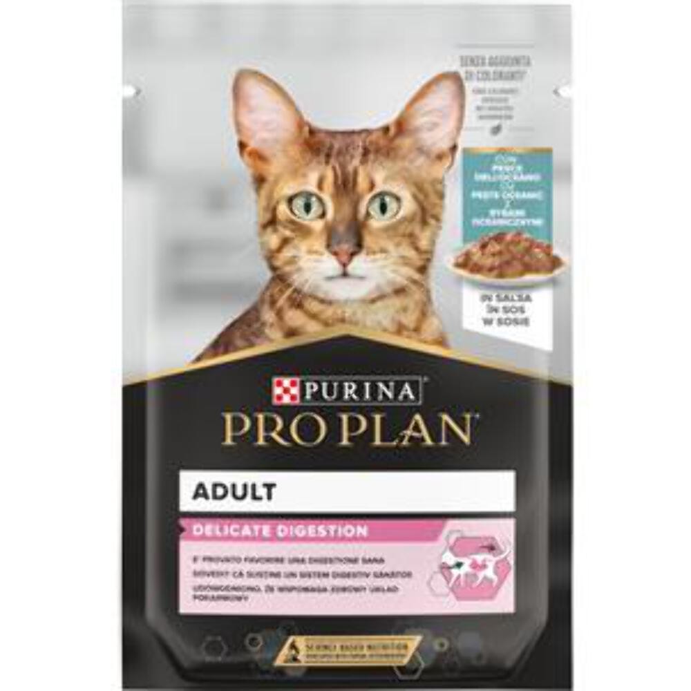 PURINA PROPLAN ADULT DELICATE DIGESTIONE CON PESCE DELL'OCEANO IN SALSA 85 GR.