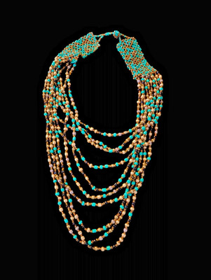 Artisan Made Hand Strung Multi Strand 20'' Long Beaded Necklace 