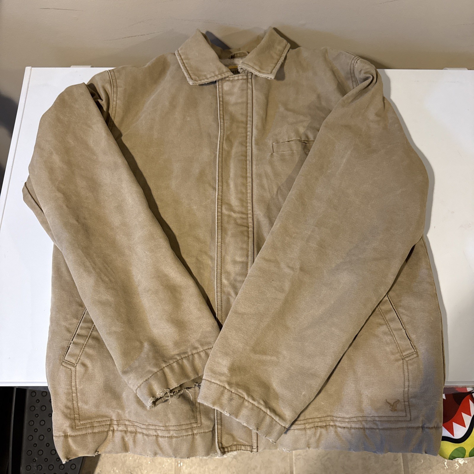 American Eagle Jacket Men Medium Beige SherpaLine… - image 1