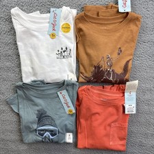 4x Cat  Jack Boys Youth Medium 8 Long Sleeve Graphic T-Shirt Lot