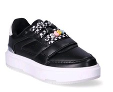 Justice Big Girls' Sz 4 Beaded Low Court Sneakers, Black, /New
