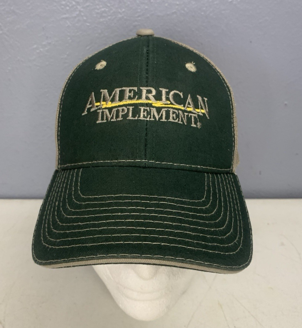American Implement Strap-back Trucker Hat Green/B… - image 1