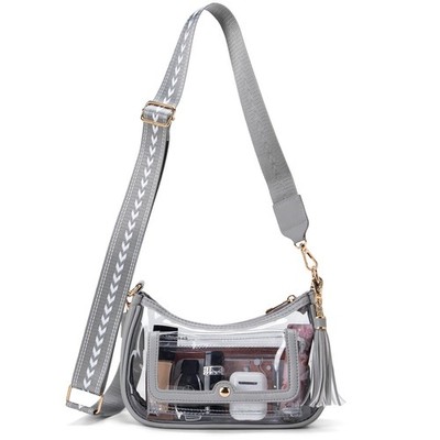 Clear Bag for Events, Clear Purses Crossbody. Stadium Approved (Grizzly)