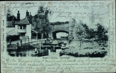 Ak Norwich Norfolk England, Pull's Ferry,  Brücke, Kanal, Boote,... - 11313114