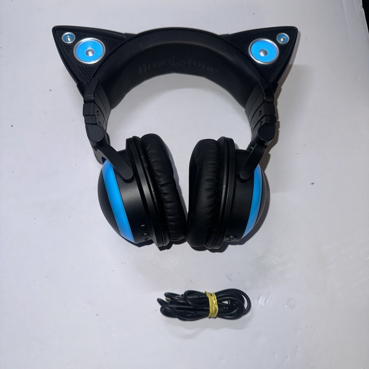 Brookstone Cat Ear Headphones Blue コスプレ Brookstone Wired Blue Cat Ear Headphones w/ External Speakers - AS