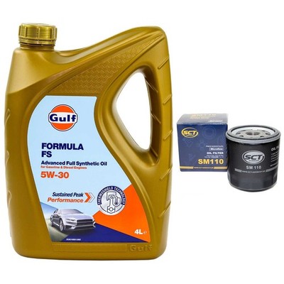 Motoröl Set Gulf Formula FS 5W-30 4 Liter + Ölfilter für Ford Fiesta Mazda Volvo