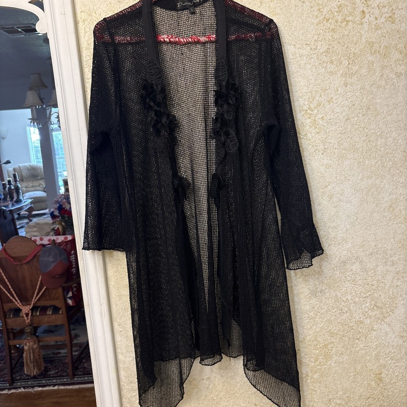 PRETTY ANGEL long coverup  used Gorgeous details LARGE