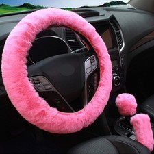 3pcs Wool Fur Furry Steering Wheel Cover Fluffy Handbrake Cover Gear Shift Cover 3pcs Wool Fur Furry Steering Wheel Cover Fluffy Handbrake Cover Gear Shift Cover