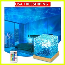 Ocean Wave Projector Light, 16 Colors Havie Cube Lamp, 3D Holographic Water R...