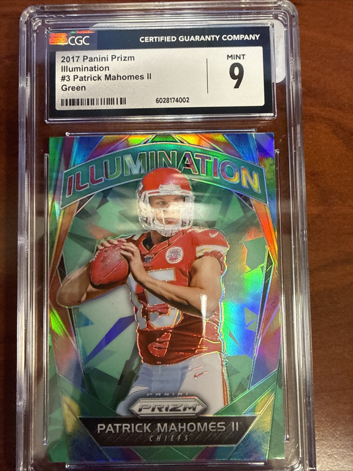2017 Panini Prizm - Illumination Patrick Mahomes II #3 Green Prizm (RC)