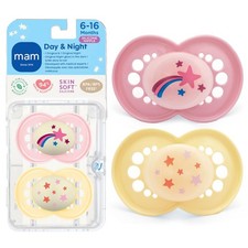 MAM Original Baby Pacifiers 6-16 Months, Glows in The Dark, 2 Pack