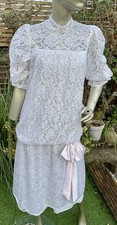 80s vintage art deco Gatsby style wedding dress lace New Romantic S/M