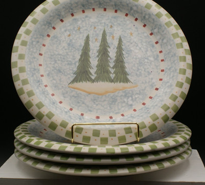 Angie Anderson Christmas Plates Set of 4 Nantucket Dist. 10.5''