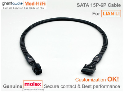  SATA Power Cable for LIAN LI SP750 SP850 - 12'' / 24'' Available