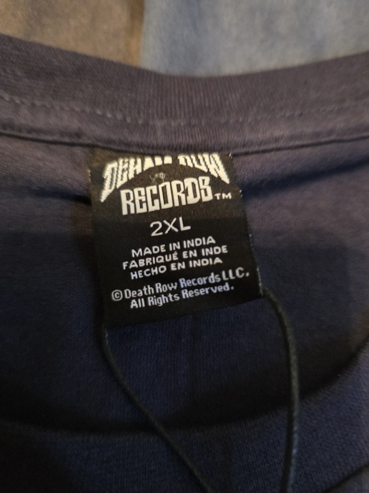 FILA T shirt Death Row Records x Snoop Dogg taglia 2XL copertina album blu.