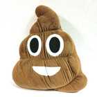 Pile of Poo Emoji Throw Pillow - Poop Face Stuffed Plush Toy - Smiley Plushie
