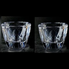 VERA WANG CABOCHON VOTIVE CANDLE HOLDERS, Lead Crystal, 3 1/2", WEDGEWOOD, 2PCS 