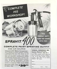 1958 Christmas PRINT AD Sprayit 400 Paint Sprayer Complete His Workshop