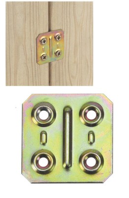 Straight connecting plate 50x50 mm made of steel for wooden beam panels