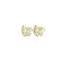 Cute Gold Butterfly CZ Hoop Earrings, Sku Y811