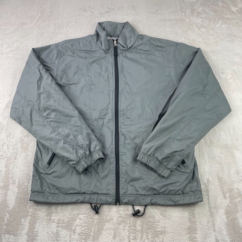 Vintage Gap Jacket Men Medium Grey Windbreaker Lined Vented Y2K Retro Full Zip