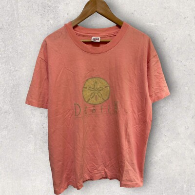 Anvil Destin Florida Single Stitch Graphic T Shirt Coral Pink Size Large