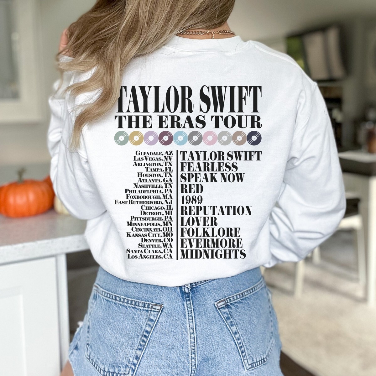 Taylor Swift Eras Tour Sweatshirt White, Swiftie Albums Taylor Swift Eras Tour Sweatshirt White, Swiftie Albums