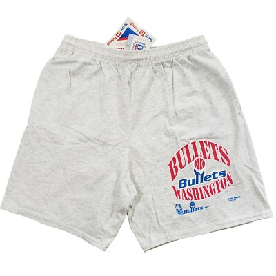 NWT Vintage Washington Bullets Shorts Size Medium Gray NBA Team Hanes Basketball