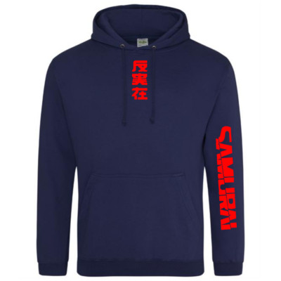 Herren Samurai Top Tee Hoodies Navy AI Robot Cyber Games Neuheit Streetwear