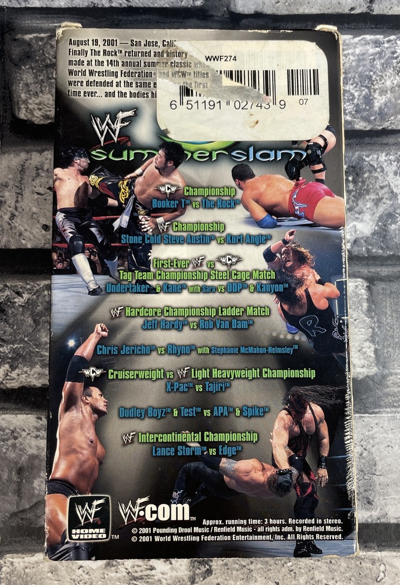 WWF Summerslam 2001 Let The Bodies Hit The Floor VHS Video