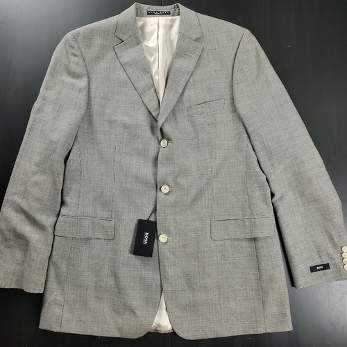 Hugo Boss 44L Rossellini USA 3-Button Wool Blazer Sport Coat White & Black - Picture 9 of 23