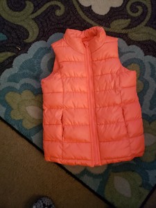 coral puffer vest