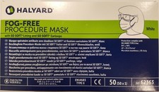  50-Pieces Halyard Fog Free Procedure Face Mask Type II Earloop White 62363