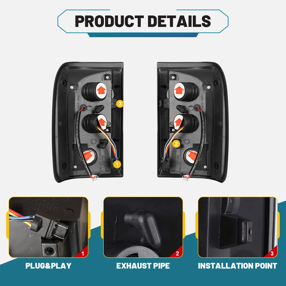 Par de luces traseras LED para Ford Ranger 2001-2005 lado L+R Foto 4 de 4