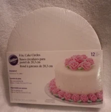 Wilton 8 Inch Cake Circles 12 Count  New Sealed cardboard cake base 2104-80