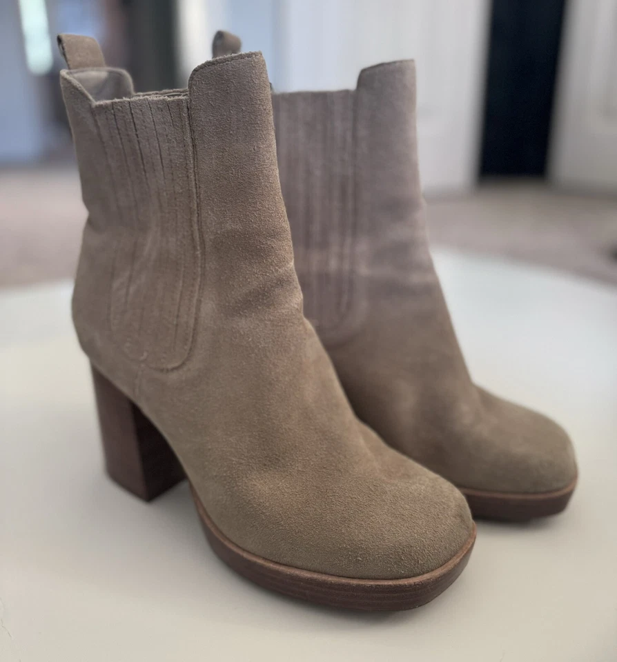 Botas al tobillo Kelsi Dagger Brooklyn Racer marrón cervatillo gamuza plataforma mujeres Chelsea 9 Foto 4 de 4