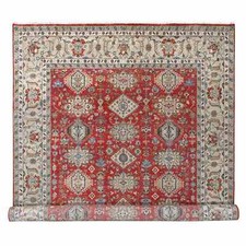 9' x 12' Red Hand Knotted Pure Wool Karajeh Design Oriental Rug R84532