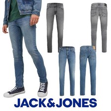 Jack & Jones Mens Slim Fit Jeans Casual Grey and Blue Denim Pants All Waist Size