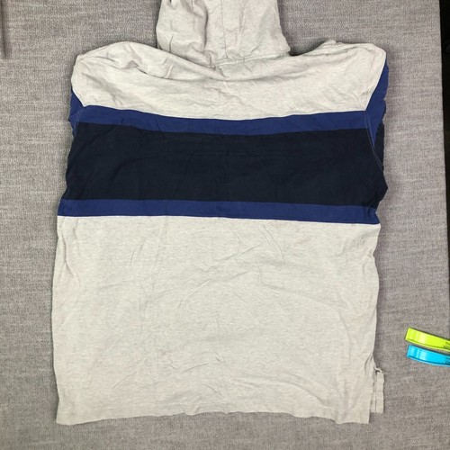 VTG Polo Sport Ralph Lauren Hoodie Mens L Gray Blue Stripe Pullover T Shirt Knit - Picture 10 of 14