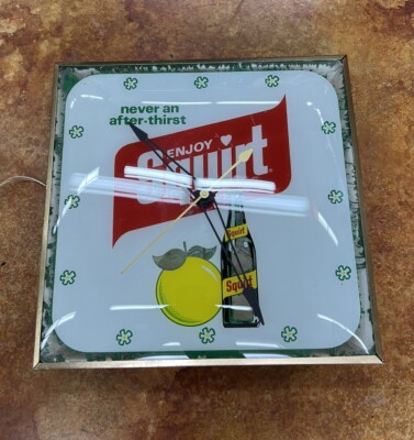 Squirt Soda Lighted Advertising Pam Clock | eBay